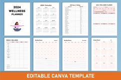 Editable 2024 Wellness Planner Canva Interior Product Image 2