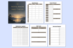 Mental Health &amp; Daily Focus Organizer Canva templates Product Image 2