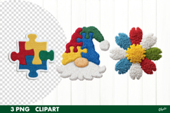 Faux Yarn Autism Sublimation, Autism Clipart PNG Product Image 1