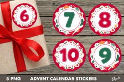 Advent Calendar Stickers PNG. Christmas Countdown PNG Product Image 1
