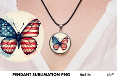 Pendant Butterfly PNG. 4th July. Jewelry PNG Product Image 1