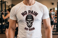 No Pain No Gain T shirt Design Clipart PNG Product Image 2