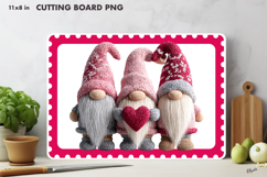 Pink Valentine Gnomes Cutting Board Sublimation Product Image 1