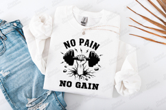 No Pain No Gain Gym Fitness Workout SVG Design Product Image 1