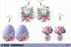 Easter Earrings Sublimation, Spring Earrings PNG Product Image 1