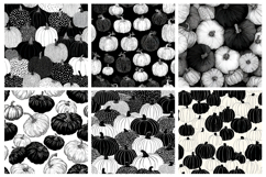 Black and White Pumpkin Seamless Pattern and Digital paper Product Image 2