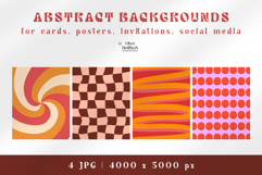 Abstract Backgrounds. Playful Retro Card Backgrounds Product Image 2