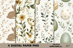 Easter Digital Paper PNG, Easter Scrapbook Paper PNG Product Image 1