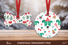 Christmas Dog Ornament Sublimation PNG Product Image 1