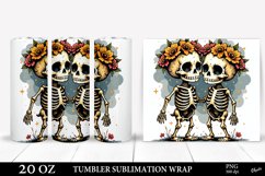 Skeletons in Love Tumbler PNG. Tarot Style Tumbler PNG Product Image 1