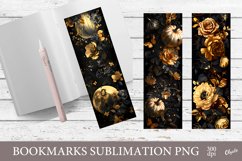 Gold Halloween Bookmark PNG. Dark Bookmark Sublimation PNG Product Image 1