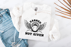 Earned Not Given Kettlebell Wings Fitness Gym SVG Product Image 2