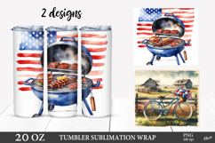 4th Of July Vintage Tumbler Wrap. American Flag Sublimation Product Image 1
