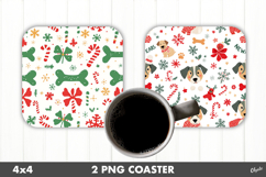 Christmas Dog Coaster PNG. Square Coaster PNG Product Image 1