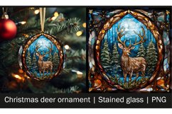 Christmas deer ornament | Stained glass sublimation | PNG Product Image 1