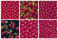 Red Raspberry Seamless Pattern and Digital Paper Design Product Image 2