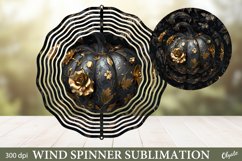 Dark Pumpkin Wind Spinner. Autumn Wind Spinner PNG Product Image 1
