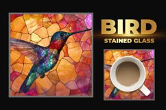 Bird Stained Glass Square Coaster Product Image 1