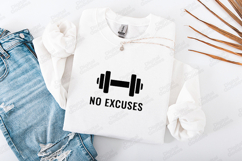 No Excuses Minimalist Dumbbell Fitness Gym SVG Product Image 2