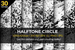 30 Halftone Circle Textures Product Image 1