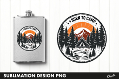 BBQ Retro Round Sublimation, Flask BBQ Grill PNG Product Image 1