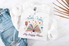 Books And Coffee My Happy Place Open Book Shirt Design Product Image 2