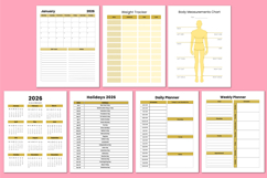 2026 Workout &amp; Nutrition Logbook Canva templates Product Image 2