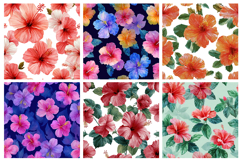 Watercolor Hibiscus Flower Seamless Pattern Product Image 2