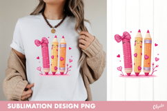Pink Crochet Teacher Sublimation PNG Product Image 1
