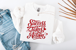 Success Takes Action SVG - Motivational Hand Lettered Quote Product Image 3