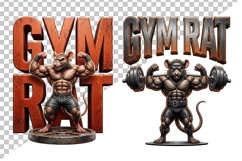 Gym Rat T shirt Design PNG Clipart Product Image 2