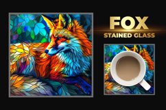 Fox Stained Glass Square Coaster Product Image 1