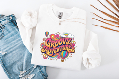 Retro Groovy Adventures SVG - Hippie Hot Air Balloon PNG Product Image 1