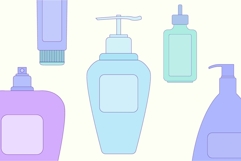 Shampoo Lotion Cream Bottle Tube Doodle Cartoon Cute Icon Product Image 2