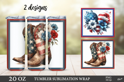 4th Of July Vintage Tumbler Wrap. American Flag Sublimation Product Image 1