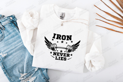 Iron Never Lies Winged Barbell Gym SVG Design Product Image 2