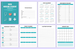 2026 Nursing Student Organizer Canva Templates Product Image 3