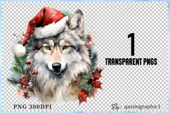 Cute Wolf Watercolor Sublimation Clipart PNG Product Image 2