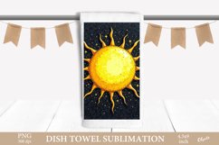 Celestial  Dish Towel Sublimation. Black Magic Sun PNG Product Image 1