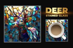 Deer Stained Glass Square Coaster Product Image 1