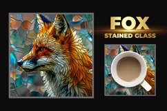 Fox Stained Glass Square Coaster Product Image 1