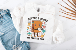 Coffee And Books My Perfect Pair Cute Reading Shirt Design Product Image 2