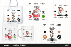 Santa Calling, Christmas Clipart PNG Product Image 1