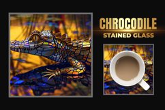 Crocodile Stained Glass Square Coaster Product Image 1