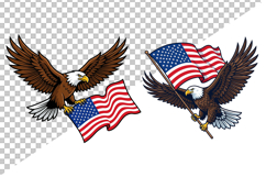 4th July Patriotic Bald Eagle Clipart Product Image 2