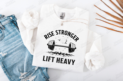 Rise Stronger Lift Heavy Barbell Gym SVG Product Image 2