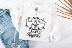 Sip Read Repeat Book Lover SVG PNG Coffee Mug Design Product Image 2