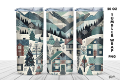 Winter Rustic Patchwork Sublimation. 20 OZ Tumbler Product Image 1