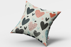 Line Art Hearts Seamless Pattern and Digital Paper Design Product Image 2