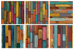 Colorful Wood Plank Seamless Pattern and Digital Paper Product Image 2